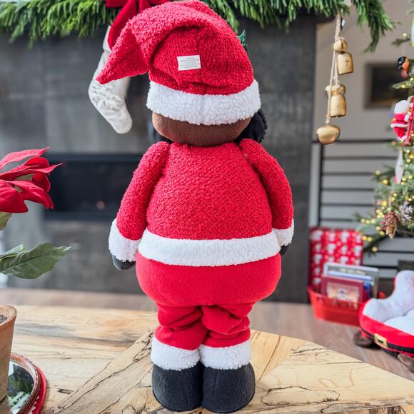 NWT-African American Santa Claus Christmas Decor w/ Extendable Legs 21”H-31.5”H - Picture 7 of 10